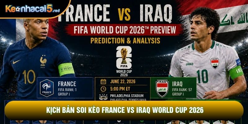 KỊch bản soi kèo France vs Iraq world cup 2026